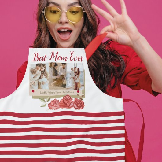 Beste Mama je 3 Foto Collage Modern Mothers Day Schürze
