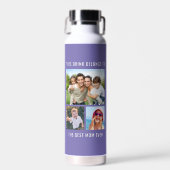 Beste Mama je 3 Foto Lila Trinkflasche (Vorne)