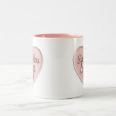 Beste Mama je - 3D-Herz mit Goldtext Zweifarbige Tasse (Mittel)