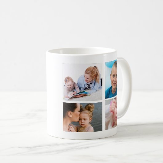 Beste Mama je 4 Foto Collage Anpassen von Fotos Kaffeetasse (VorderseiteRechts)
