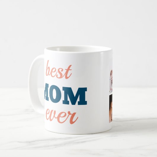 Beste Mama je 4 Foto Collage Anpassen von Fotos Kaffeetasse (Vorderseite Links)