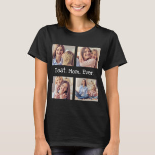 Beste Mama je 4 Foto Collage Spaß Schwarz-weiß T T-Shirt