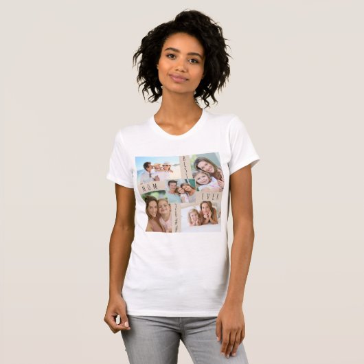 Beste Mama je 5-Bildfamilie Fotosammlung T-Shirt (Vorne ganz)