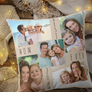 Beste Mama je 5 Fotomaterial Beige Kissen