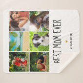 Beste Mama je 6 Foto Collage Gold Herz Sherpadecke (Vorderseite (Horizontal))