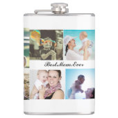 Beste Mama je 6 Fotocollage Muttertag Flachmann (Vorderseite)