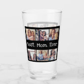 Beste Mama je 6 FotoCollage Schwarz und Weiß Glas (Vorderseite)