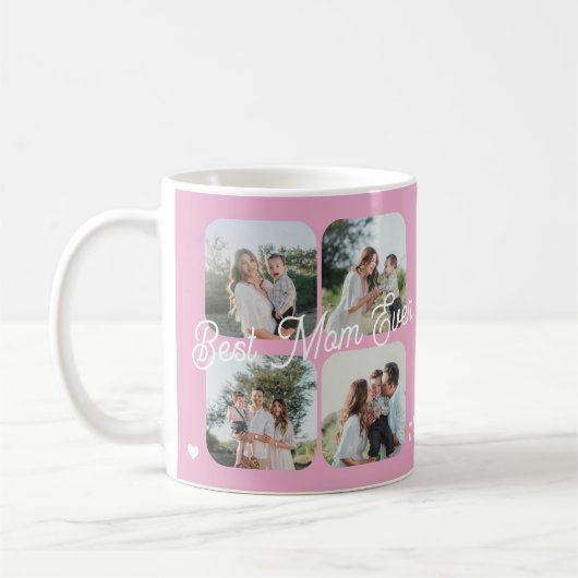 Beste Mama je 7 Foto Collage personalisiert Kaffeetasse (Links)