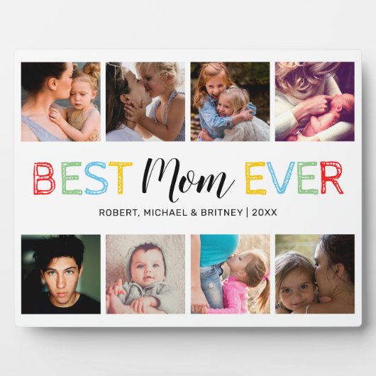 Beste Mama je 8 Foto Collage Plaque Fotoplatte (Vorderseite)