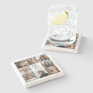 Beste Mama je 8 Foto Collage Throw Kissen Steinuntersetzer