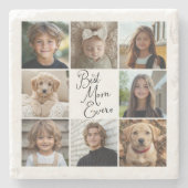 Beste Mama je 8 Foto Collage Throw Kissen Steinuntersetzer (Vorderseite)