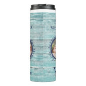 Beste Mama je Aquamariner Seeanker aus Holz Thermosbecher (Rückseite)