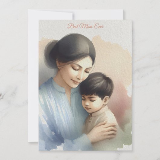 Beste Mama je Aquarellbilder Einladung (Vorderseite)