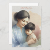 Beste Mama je Aquarellbilder Einladung (Vorne/Hinten)