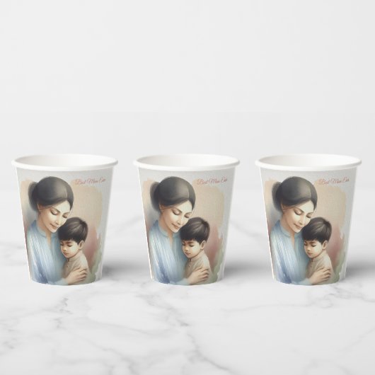 Beste Mama je Aquarellbilder Pappbecher (Multi)