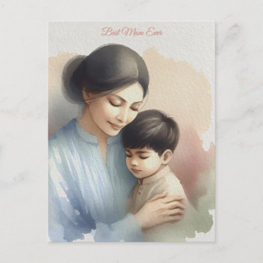 Beste Mama je Aquarellbilder Postkarte (Vorderseite)