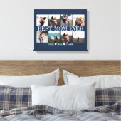 Beste Mama je benutzerdefinierbare blaue Navy-Foto Leinwanddruck (Insitu (Schlafzimmer))