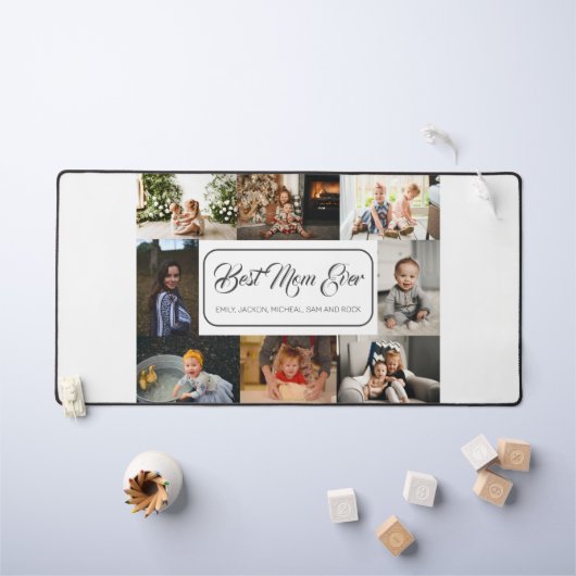 Beste Mama je benutzerdefiniert 8 FotoCollage Schreibtischunterlage (Kindertisch)