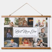 Beste Mama je benutzerdefiniert 8 FotoCollage Wandteppich Mit Holzrahmen (Vorne)