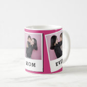 Beste Mama je benutzerdefinierte 3-Foto-Tasse Rosa Kaffeetasse (VorderseiteRechts)