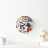 Beste Mama je benutzerdefinierte Foto Keepake Retr Runde Wanduhr (Zuhause)