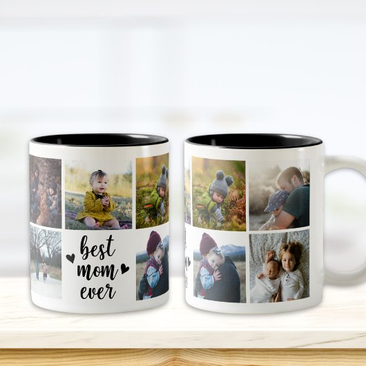 Beste Mama je benutzerdefinierte Foto-Tasse Zweifarbige Tasse