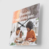 Beste Mama je benutzerdefinierte Retrowellen für F Quadratische Wanduhr (Winkel)