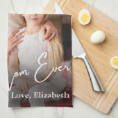 Beste Mama je benutzerdefiniertes Foto Geschirrtuch (Viertel Falte)