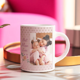 Beste Mama je benutzerdefiniertes Foto Rosa Mutter Kaffeetasse