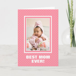 Beste Mama je benutzerdefiniertes Foto Rosa Mutter Karte