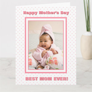 Beste Mama je benutzerdefiniertes Foto Rosa Mutter Karte