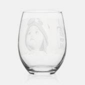 Beste Mama je benutzerdefiniertes Foto Weinglas Ohne Stiel (Rückseite)