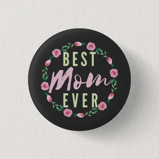 BESTE MAMA JE - BEST FLORIST MUTTERTAG BUTTON (Vorderseite)