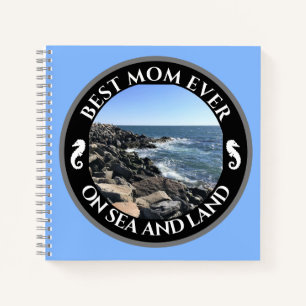Beste Mama je blauer Atlantik Felsstrand Notizblock