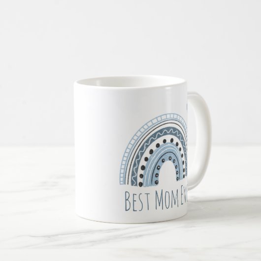 Beste Mama je Blauer Regenbogen Kaffeetasse (VorderseiteRechts)