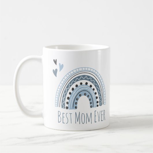Beste Mama je Blauer Regenbogen Kaffeetasse (Links)