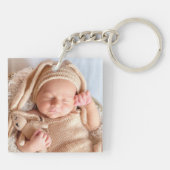 Beste Mama je Blue Boho Rainbow Foto Schlüsselanhänger (Rückseite)