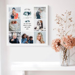 Beste Mama je | Blue Peonies Floral Foto Grid Künstlicher Leinwanddruck<br><div class="desc">Dieses trendige und stilvolle Foto Grid Design sagt "Beste Mutter aller Zeiten" in rustikaler,  handgeschriebener Schrift und verfügt über ein Aquarellbouquet von boho Blume in Blau. Eine Collage aus Foto mit Platz für sieben Ihrer liebsten persönlichen Fotos ergibt ein Geschenk,  das Ihre Mutter Liebe wird.</div>