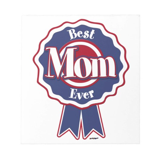 Beste Mama je Blue Ribbon Notizblock (Vorderseite)