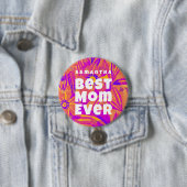 Beste Mama je blühende naive Kunst Button (Beispiel)