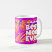 Beste Mama je blühende naive Kunst Kaffeetasse (VorderseiteRechts)