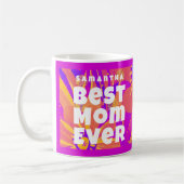Beste Mama je blühende naive Kunst Kaffeetasse (Links)
