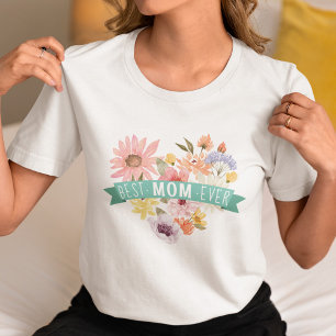 Beste Mama je   Blühende Wildblumen Foto Herz Tri-Blend Shirt