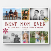 Beste Mama je Blume 6 FotoCollage Keepake Fotoplatte (Vorderseite)