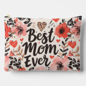 Beste Mama je Blume große Zubehörtasche (Vorderseite)