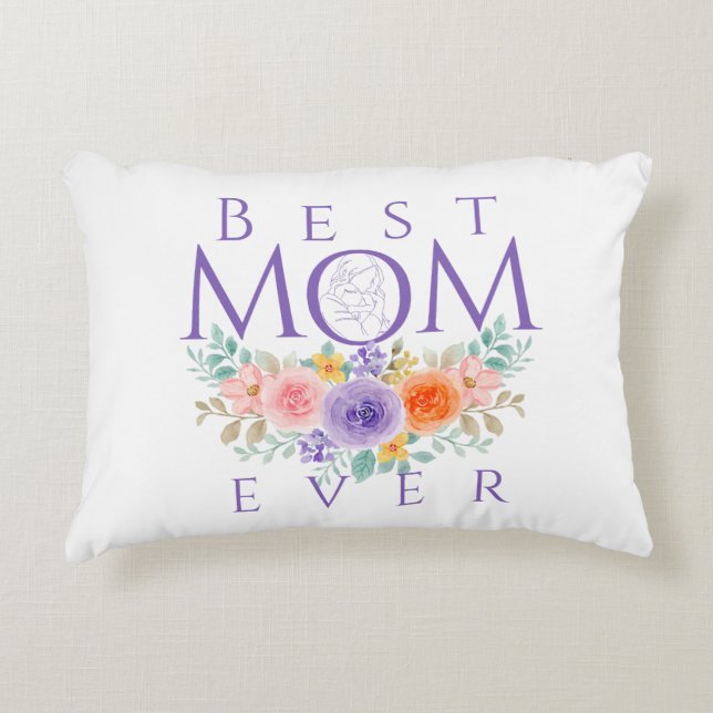 Beste Mama je Blume, Muttertagsangebot Dekokissen (Vorderseite)