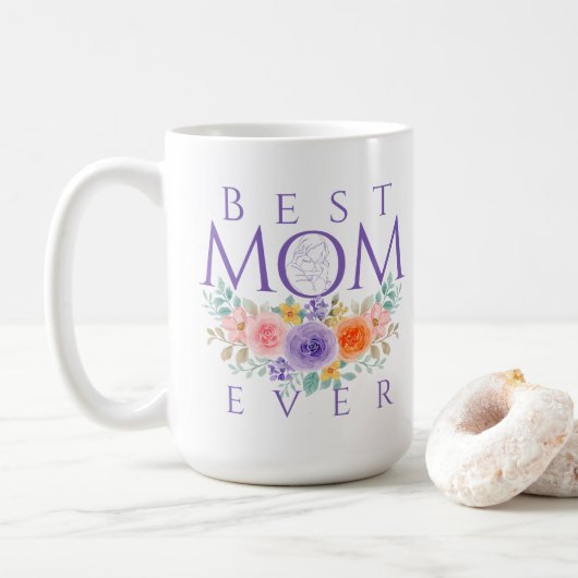 Beste Mama je Blume, Muttertagsangebot Kaffeetasse (Mit Donut)