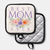 Beste Mama je Blume, Muttertagsangebot Topflappen (Vorderseite/Rückseite)