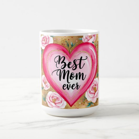 "Beste Mama je" Blumencoffee Tasse - Mutter (Mittel)