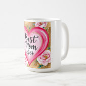 "Beste Mama je" Blumencoffee Tasse - Mutter (VorderseiteRechts)